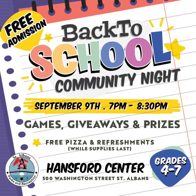 Back to School Community Night - St. Albans WV Parks & Recreation Dept.