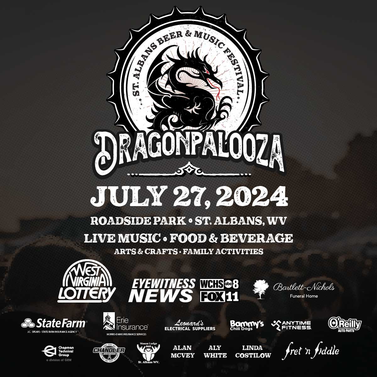 Dragonpalooza - St. Albans Beer & Music Festival - July 27, 2024 - Roadside Park - St. Albans, WV
