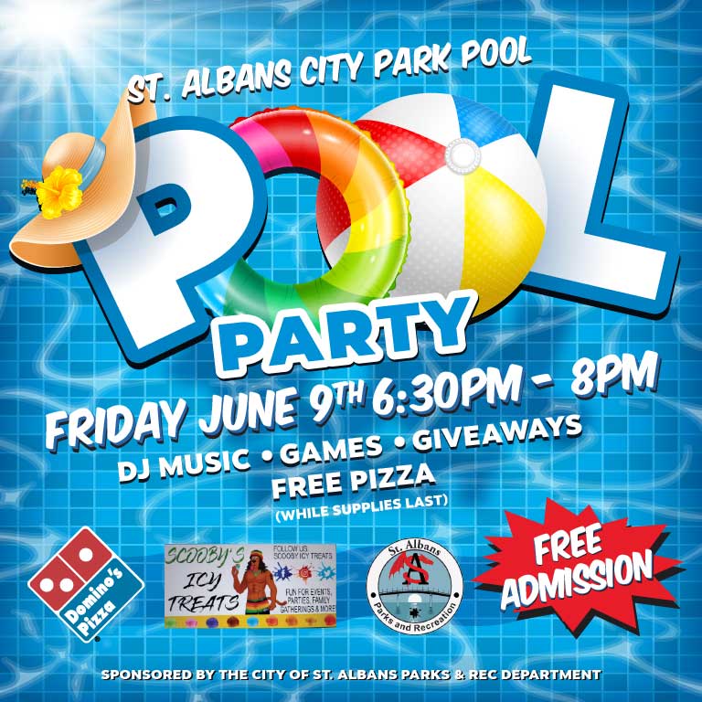 Pool Party Fun Night St. Albans City Park Pool St. Albans WV Parks