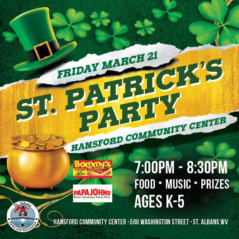 St. Patrick’s Party for Kids (Grades K-5) – March 21, 2025