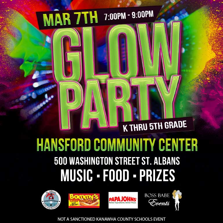 Glow Party for K-5th Graders - St. Albans Parks & Rec - March 7